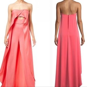 Aidan Mattox Crepe and Charmeuse Jumpsuit